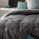 Bedspread Detroit Gris 250x270 cm velvet